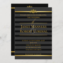 Zwart en goudkleurig huwelijk