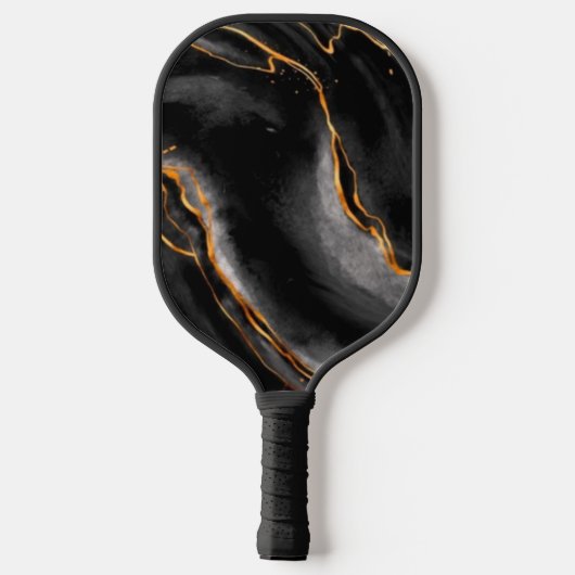 Zwart en goudkleurig monogram -  naam pickleball paddle (Achterkant)