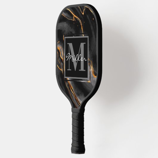 Zwart en goudkleurig monogram -  naam pickleball paddle (Links)