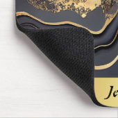 Zwart en goudkleurig muismat (Hoek)