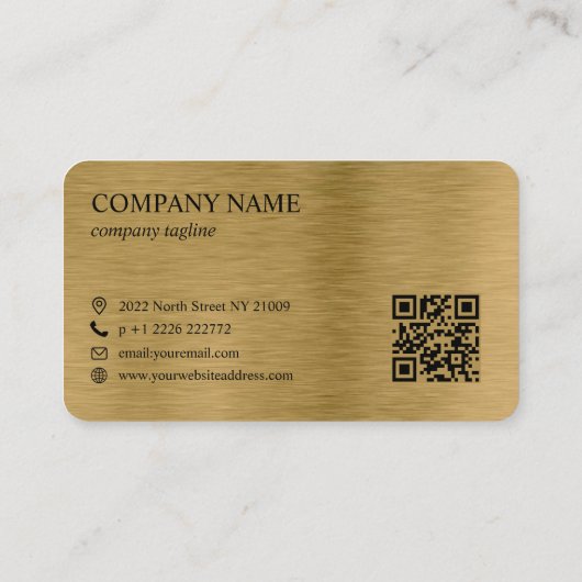 Zwart en goudkleurig visitekaartje (Achterkant)