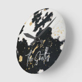 Zwart en goudKoeienhuid Ronde Klok (Hoek)