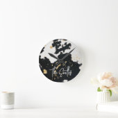 Zwart en goudKoeienhuid Ronde Klok (Huis)