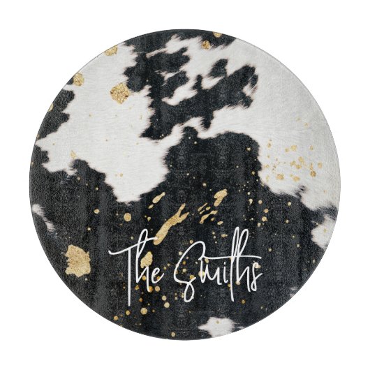 Zwart en goudKoeienhuid Snijplank (Voorkant)