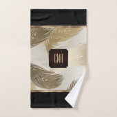Zwart en goudkoortspatroon met monogram bad handdoek (Handdoek)