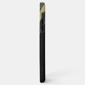 Zwart en goudkunstdecopatroon met monogram Case-Mate iPhone case (Achterkant/links)