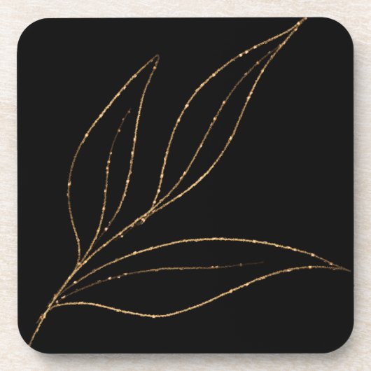 Zwart en goudlegant bier onderzetter (Voorkant)