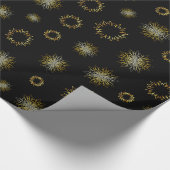Zwart en goudlegant kerstpapier cadeaupapier (Hoek)