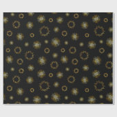 Zwart en goudlegant kerstpapier cadeaupapier (Vlak)