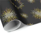 Zwart en goudlegant kerstpapier cadeaupapier (Rol Hoek)
