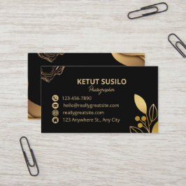 Zwart en goudlegant visitekaartje