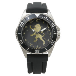 Zwart en goudmakerij - Koninklijke Lionnummers Horloge