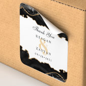 Zwart en goudmarmer Agate Modern Elegant Wedding Vierkante Sticker