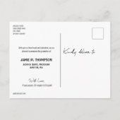 Zwart en goudmatig, aangepast Afstuderen script Aankondigingskaart (Achterkant)