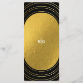 Zwart en goudmatig minimalistisch pleisterhuwelijk menu (Achterkant)