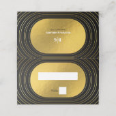 Zwart en goudmatig minimalistisch pleisterhuwelijk plaatskaartje (Buitenkant ongevouwen)