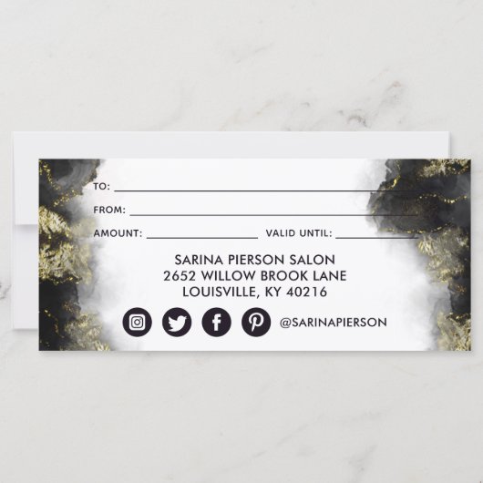 Zwart en goudmatig vloeibaar inktpapier (Achterkant)