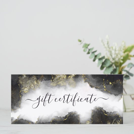 Zwart en goudmatig vloeibaar inktpapier (Staand voorkant)