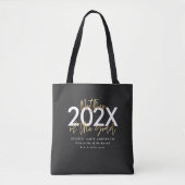 Zwart en goudmodern, stijlvol afstuderen tot tote bag (Voorkant)