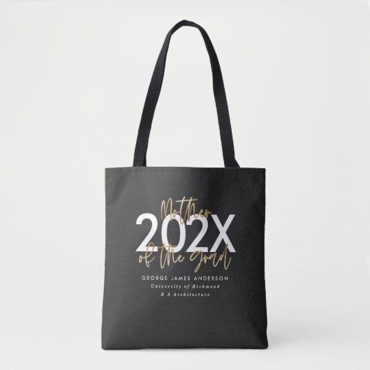 Zwart en goudmodern, stijlvol afstuderen tot tote bag (Voorkant)