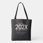 Zwart en goudmodern, stijlvol afstuderen tot tote bag (Achterkant)