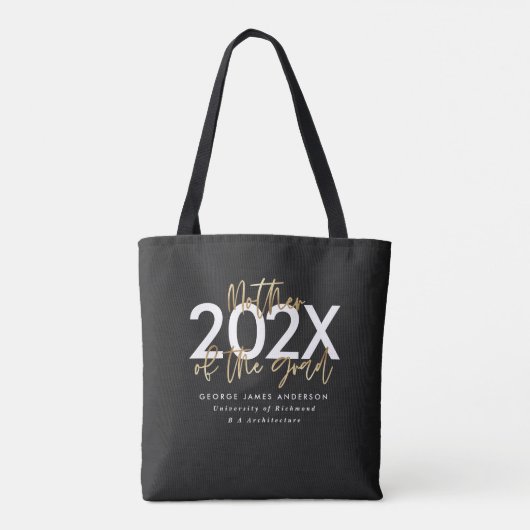 Zwart en goudmodern, stijlvol afstuderen tot tote bag (Achterkant)