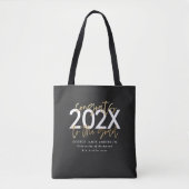 Zwart en goudmodern, stijlvol afstuderen tot tote bag (Voorkant)