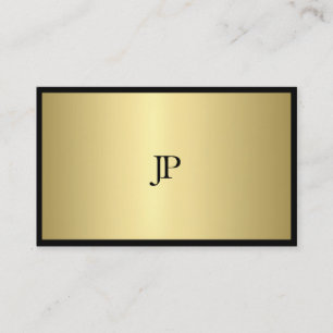 Zwart en goudmonogram in moderne professionele mod visitekaartje