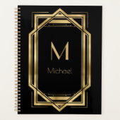 Zwart en goudmonogram op maat | Geometrisch Planner (Voorkant)