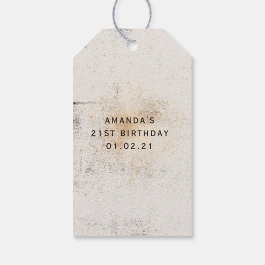 Zwart en goudmystiek kosmisch cadeaulabel (Achterkant)