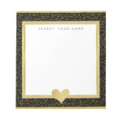 Zwart en goudolie en glitter Notitieblok 5,5 x 6 i (Voorkant)
