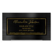 Zwart en goudolie Modern metaal Magnetisch Visitekaartje (Voorkant)