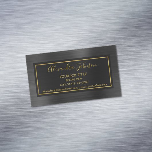 Zwart en goudolie Modern metaal Magnetisch Visitekaartje (Voorbeeld)