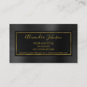 Zwart en goudolie Modern metaal Visitekaartje (Achterkant)
