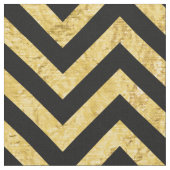 Zwart en goudolie Zigzag Stripes Chevron Pattern Stof (Close Up)