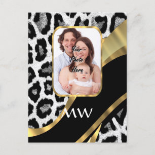 Zwart en goudpapier briefkaart