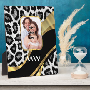Zwart en goudpapier fotoplaat