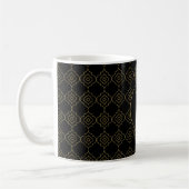 Zwart en goudpatroon met aangepast monogram koffiemok (Links)