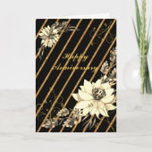 Zwart en goudpersoonlijk Wenskaart Kaart (Voorkant)