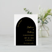 Zwart en goudpleister bewaren Datum Folie Feestdagen Briefkaart (Staand Voorkant)