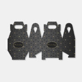 Zwart en goudpokken op zwarte pagina bedankdoosjes (Uitgevouwen)