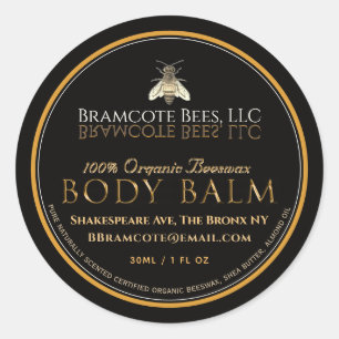 Zwart en goudreliëf Etiket  bij