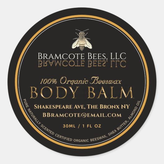 Zwart en goudreliëf Etiket  bij (Voorkant)