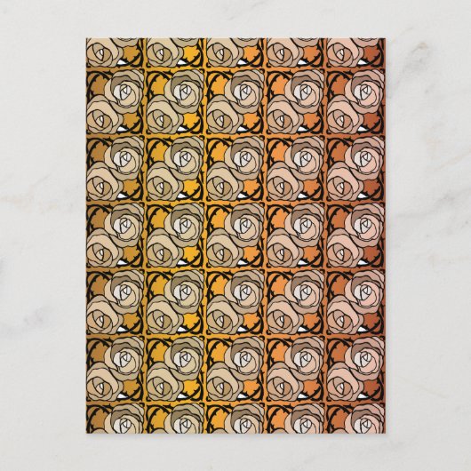  zwart en goudRozen floreel patroon Briefkaart (Voorkant)