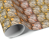 zwart en goudRozen floreel patroon Cadeaupapier (Rol Hoek)