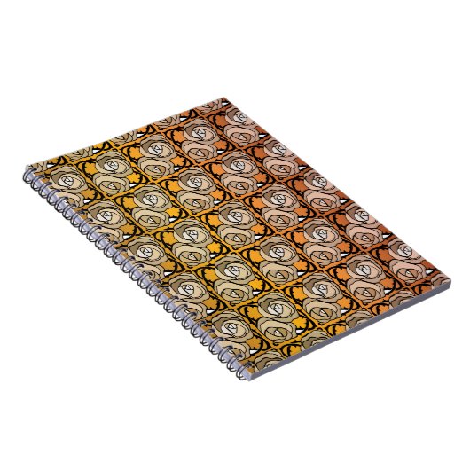 zwart en goudRozen floreel patroon Notitieboek (Rechterzijde)