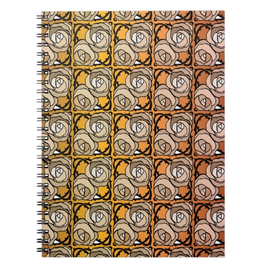 zwart en goudRozen floreel patroon Notitieboek (Voorkant)