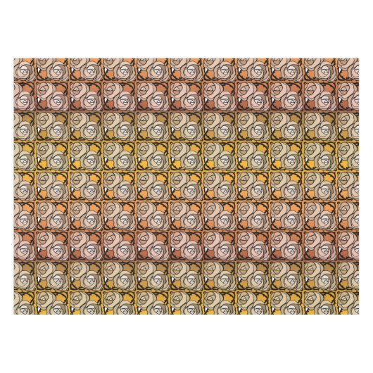 zwart en goudRozen floreel patroon Tafelkleed (Voorkant (Horizontaal))