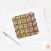  zwart en goudRozen floreel patroon Vierkante Sticker (Envelop)