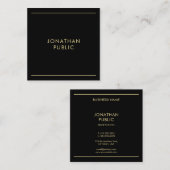 Zwart en goudstijlvol, modern, professioneel rende vierkante visitekaartje (Voorkant / Achterkant)
